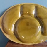 Gien platter, compartmentalized earthenware appetizer serving tray