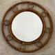 Vintage rattan round mirror 43cm