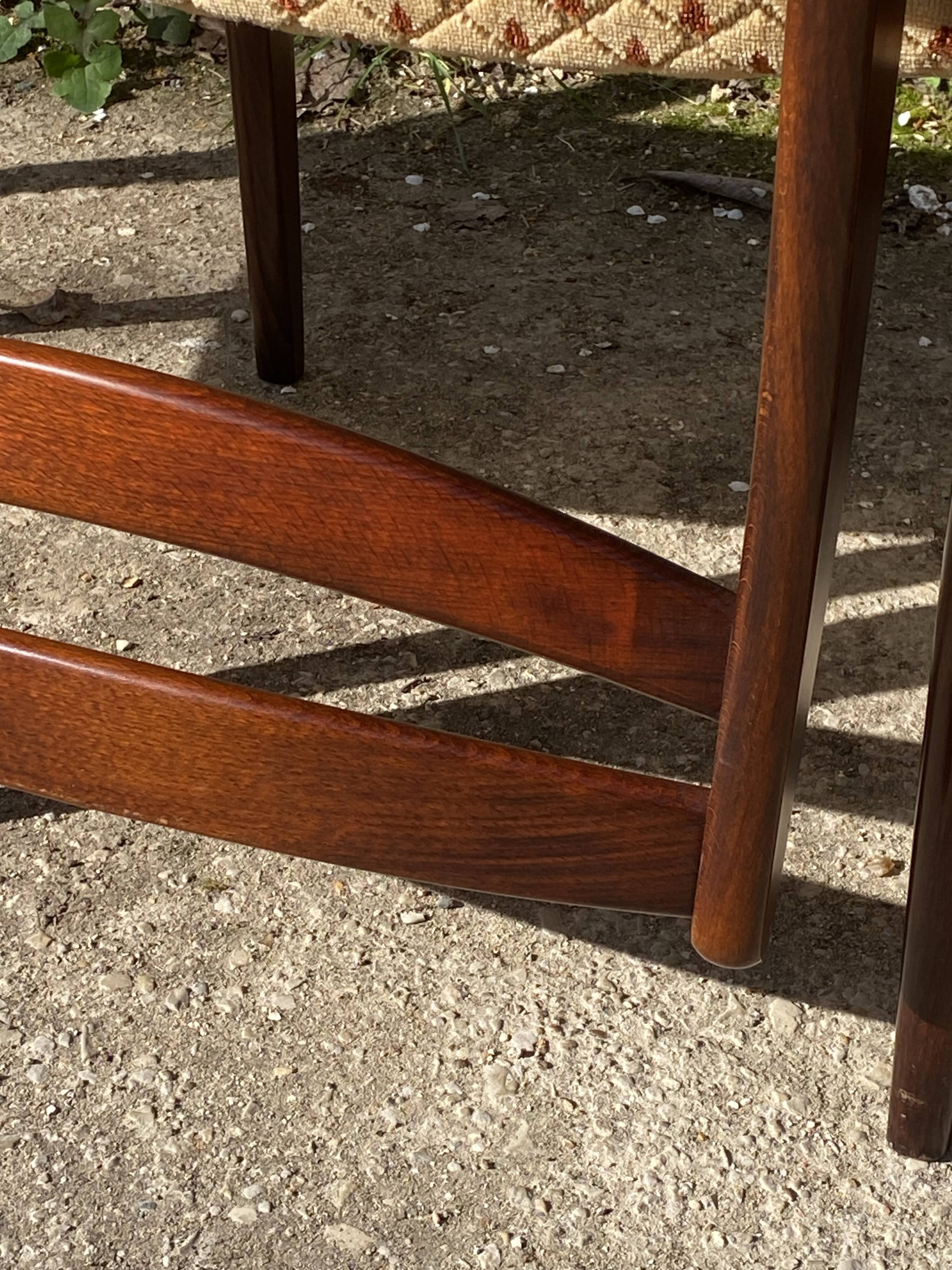 Lot of 6 vintage Scandinavian chairs from the 1950s in rosewood.