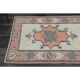 1970s Vintage Turkish Oushak Handmade Wool Cotton Orange Pink Rug  81x270