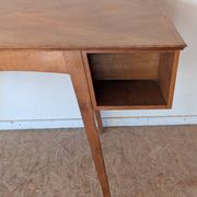 Bureau recto-verso chêne pieds compas des années 50