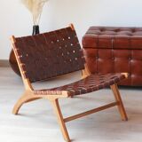 Pair of Teak & Leather heaters - model "Los Angeles" - Olivier de Schrijver