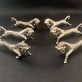 Vintage Rearing Horse Knife Rests – Set of 6 – Silver Plated Metal – Ar Style