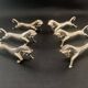 Vintage Rearing Horse Knife Rests – Set of 6 – Silver Plated Metal – Ar Style