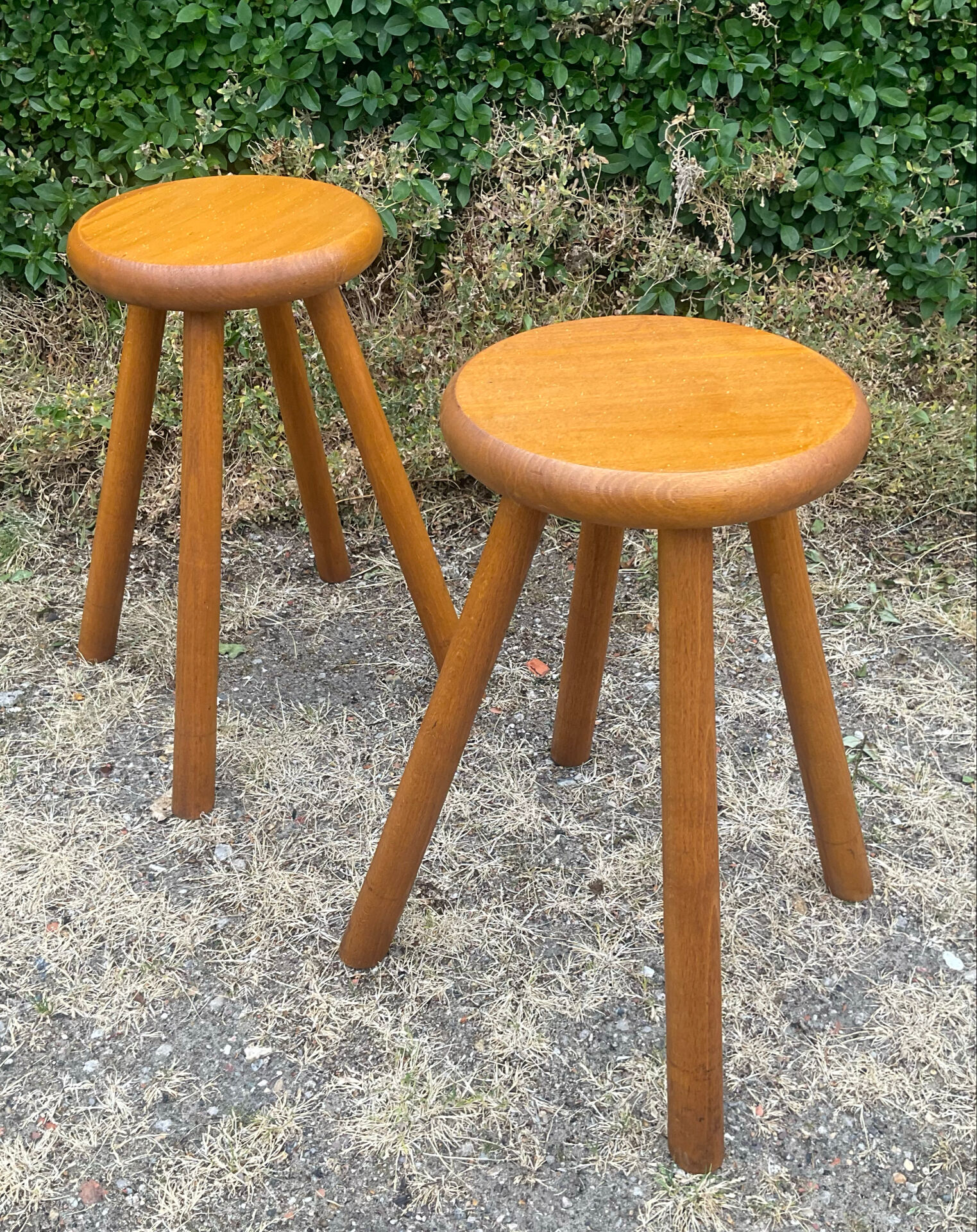 Pair of solid wood stools