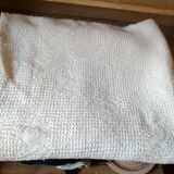 Bedspread in woven white cotton, single bed