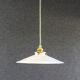 Smooth white opaline pendant lamp comes with a new cable and new brass socket