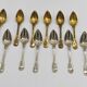 Housewife of 12 small spoons in silver metal from ruolz