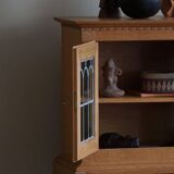 20th-century solid oak display cabinet with a glass front, by a Danish cabinetmaker.