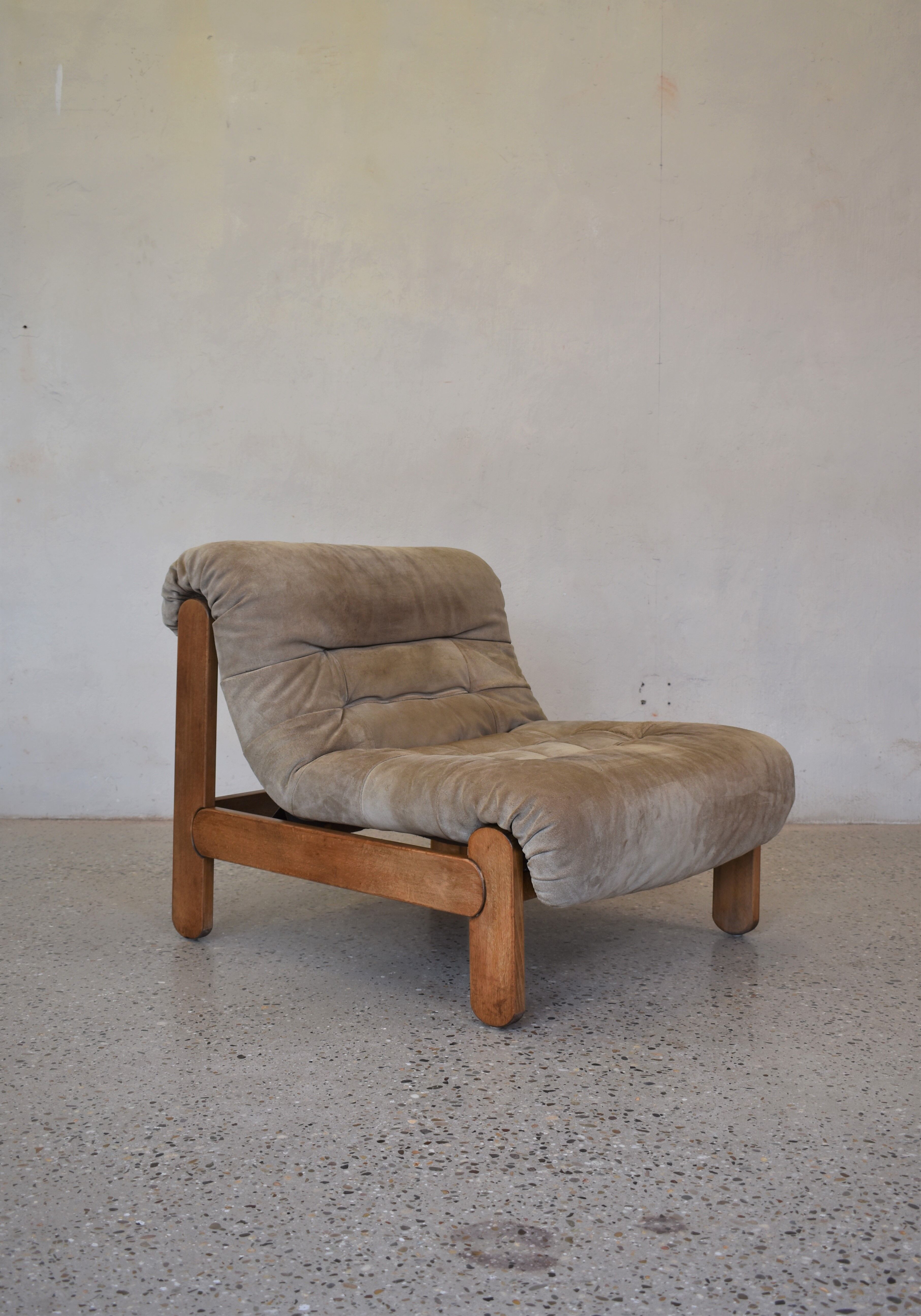 Pair of wild leather lounge chairs