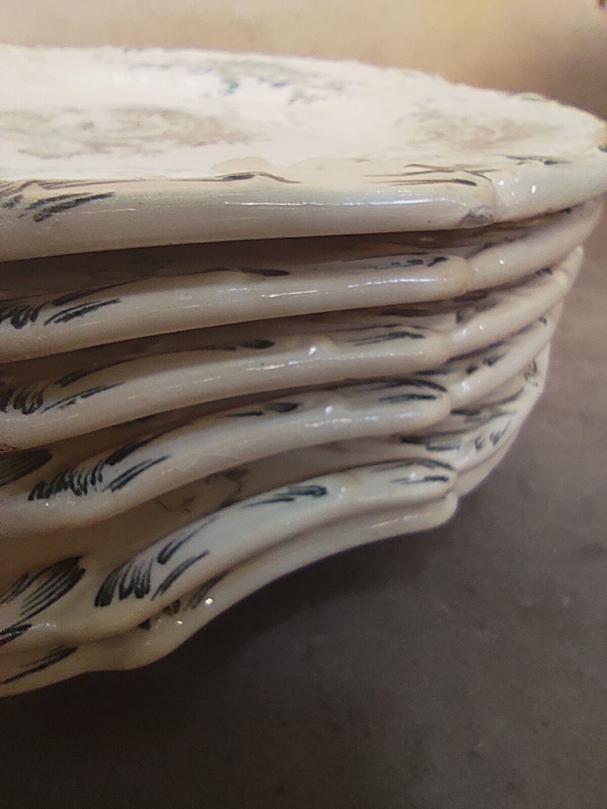 6 flat earthenware plates by Gien