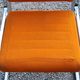 Pair of designer armchairs in orange fabrics and chrome tubes from the 70s