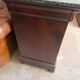 Louis-Philippe mahogany commode with flame finish – 4 drawers – Marble top