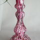 Vase verre de Clichy Legras Rose début XXème
