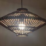 UFO rattan pendant light from the 60s