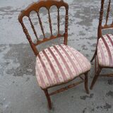 Pair of Napoleon 3 style chairs in natural wood