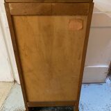 50s/60s light oak curtain filing cabinet low model with removable shelves
