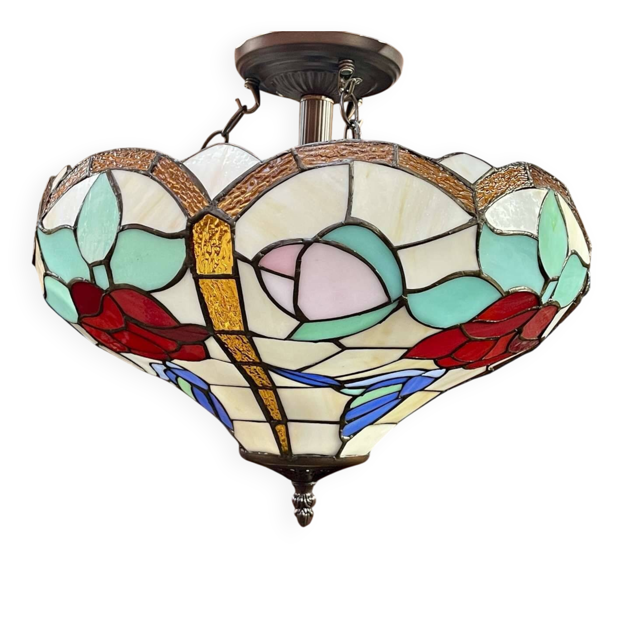 Tiffany-style glass pendant light