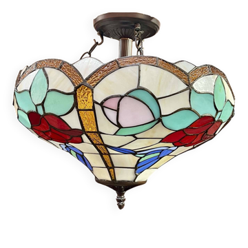 Suspension en verre style Tiffany
