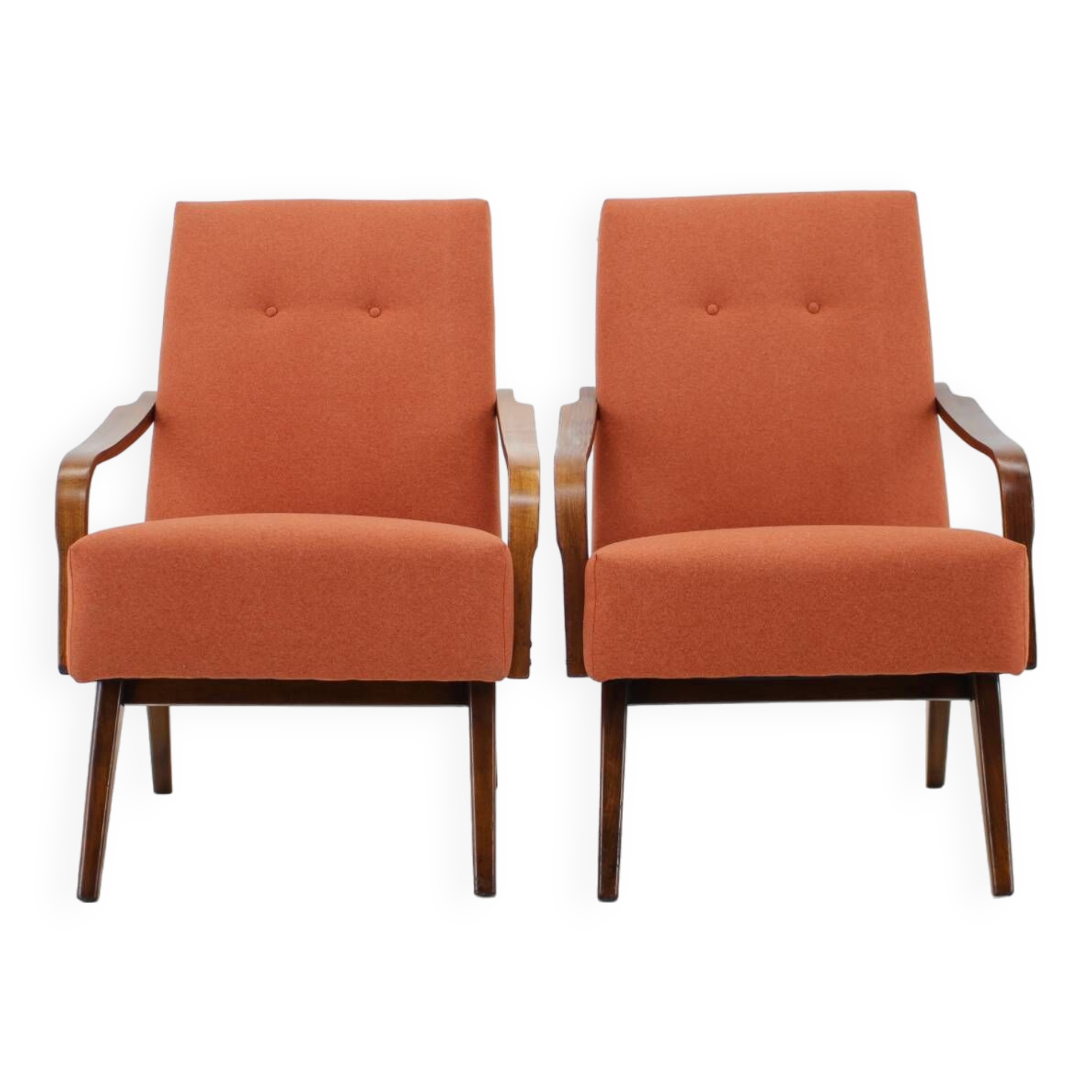 1960s Pair of Vintage Armchairs, Czechoslovakia