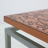 '60s square copper coffee table