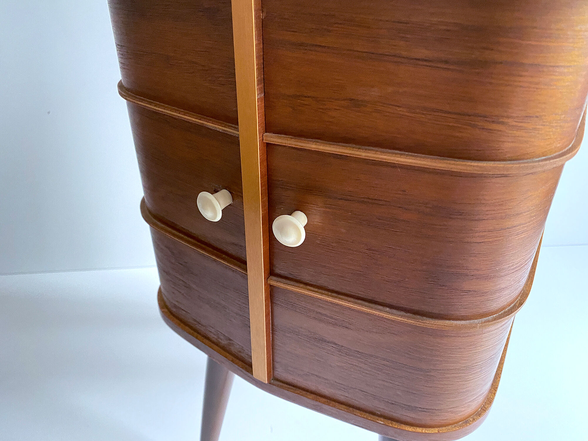 60s Portable Scandinavian Seamstress Worker, Wood
