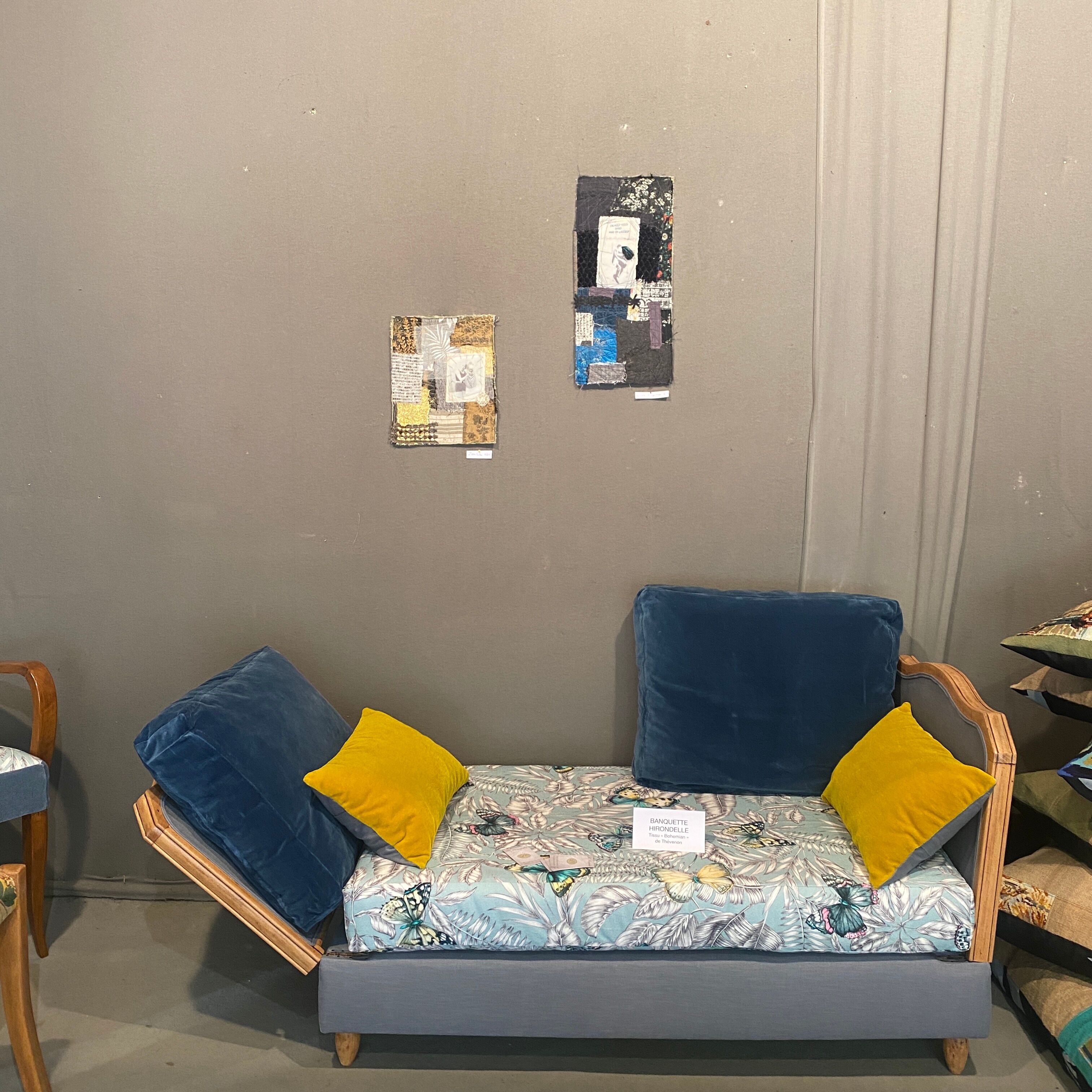 Swallow bench Thevenon Fabric - Completely redone Fabrics Upcycling