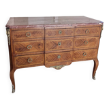 Transition Style Chest of Drawers – Marquetry & Perfect Red Marble
