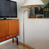 Brass floor lamp column adjustable e-reader art deco style