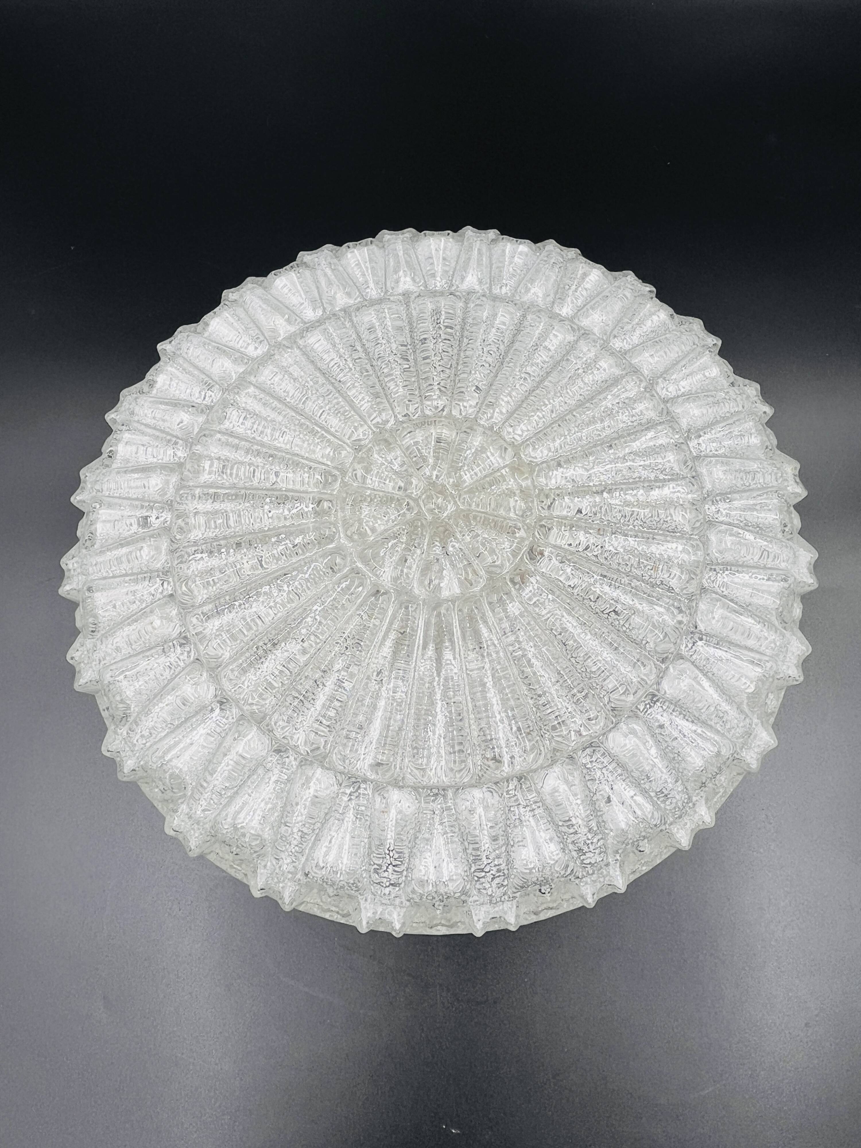 Plafonnier en verre relief sablé RZB