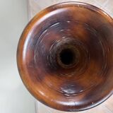 Important carved wooden jar