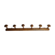 Portemanteau mural 1900 en bois tourné à l'imitation du bambou, 6 patères, 86 cm