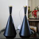 Pair of black hanging lamps, 1960