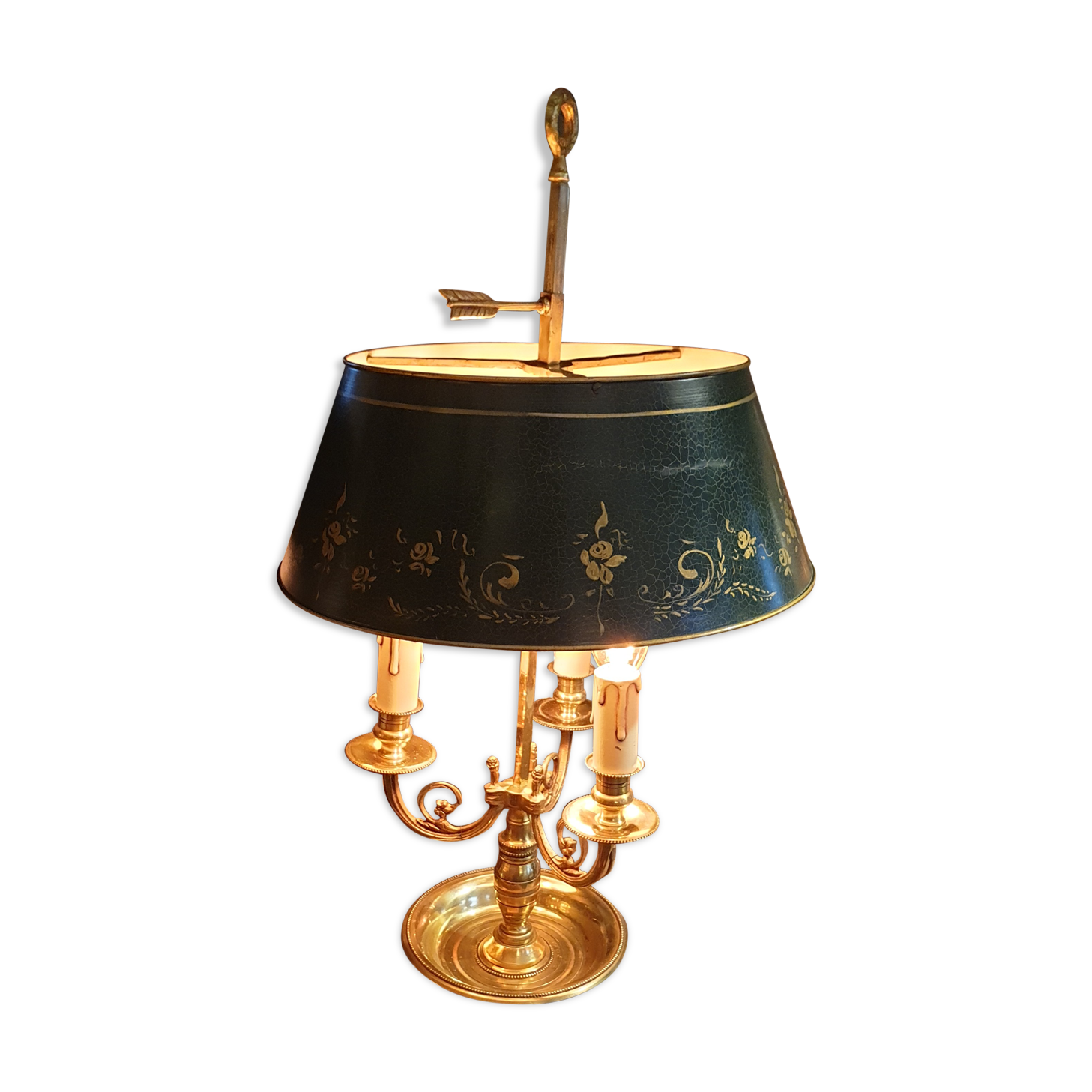 Hot lamp 3 golden metal lights