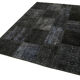 Handmade anatolian overdyed 171 cm x 247 cm black patchwork carpet