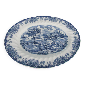 Blue oval serving dish the Georgian Collection Churchill