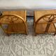 Set of two vintage rattan bedside tables