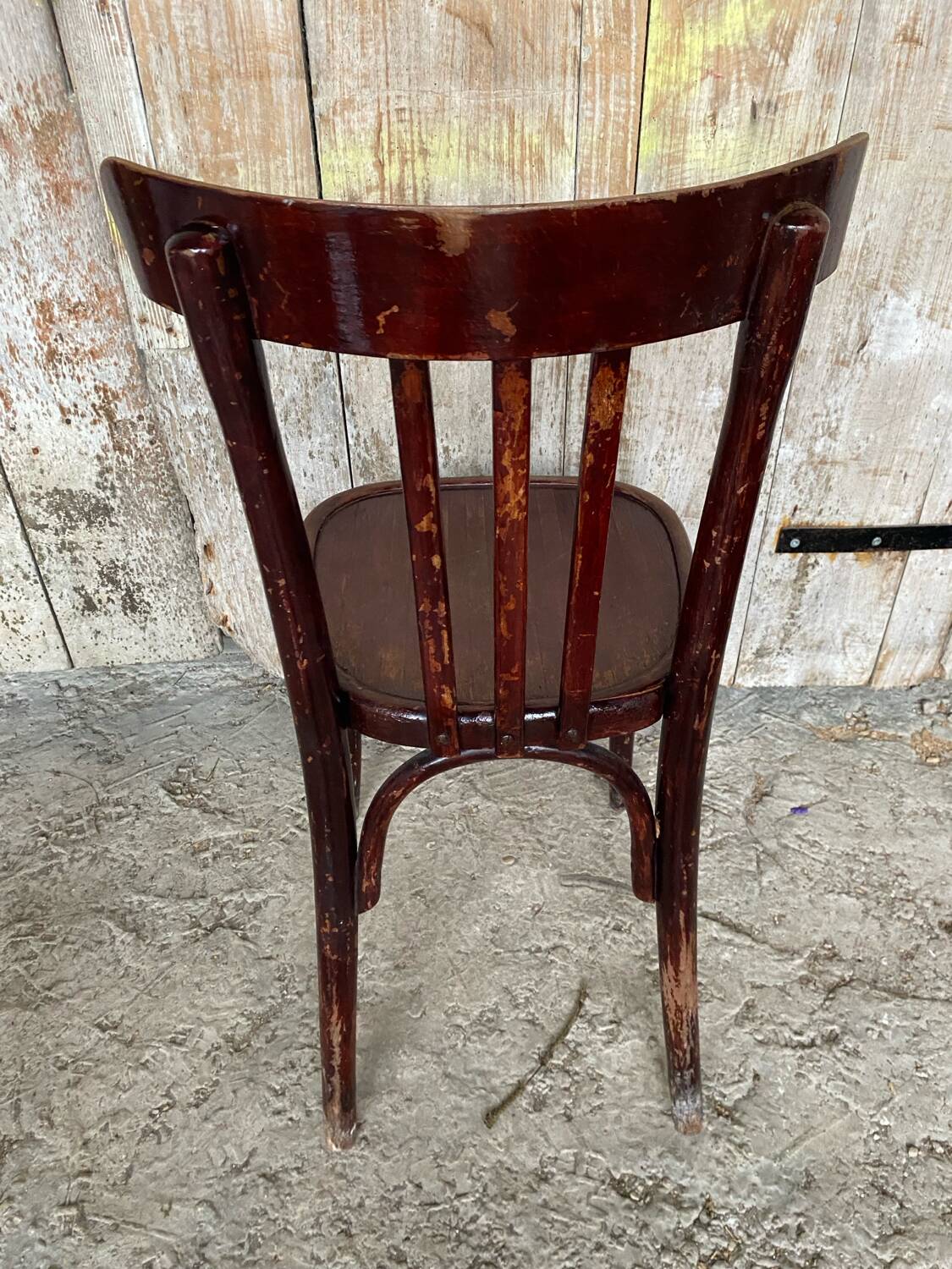 Antique bistrot chair wood curved back vintage