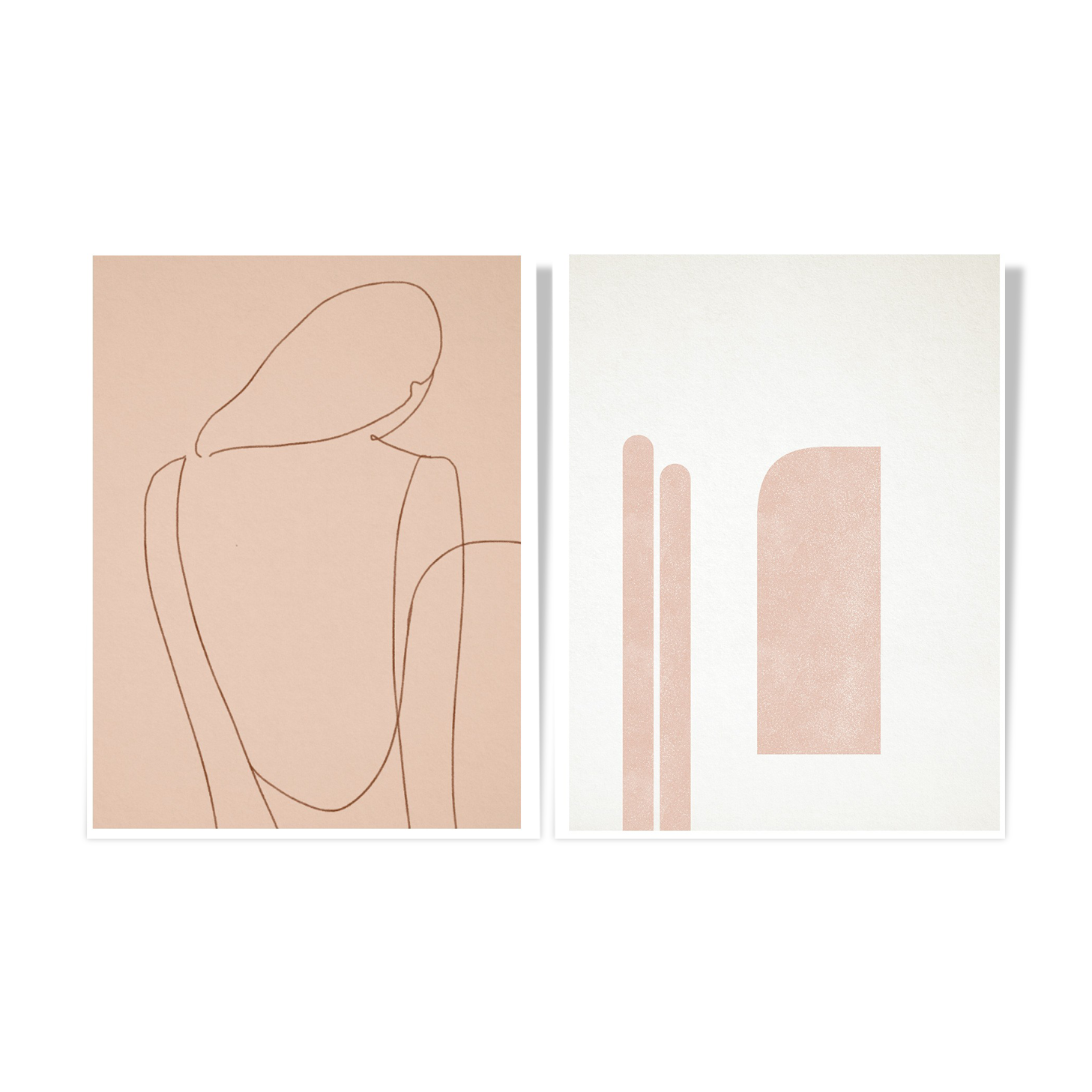 Pair of prints, abstract wall art set of two, 50x70cm