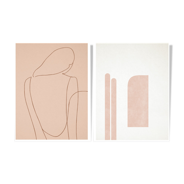 Pair of prints, abstract wall art set of two, 50x70cm