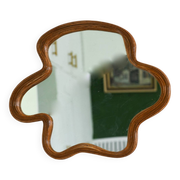 Miroir en osier de forme oranique