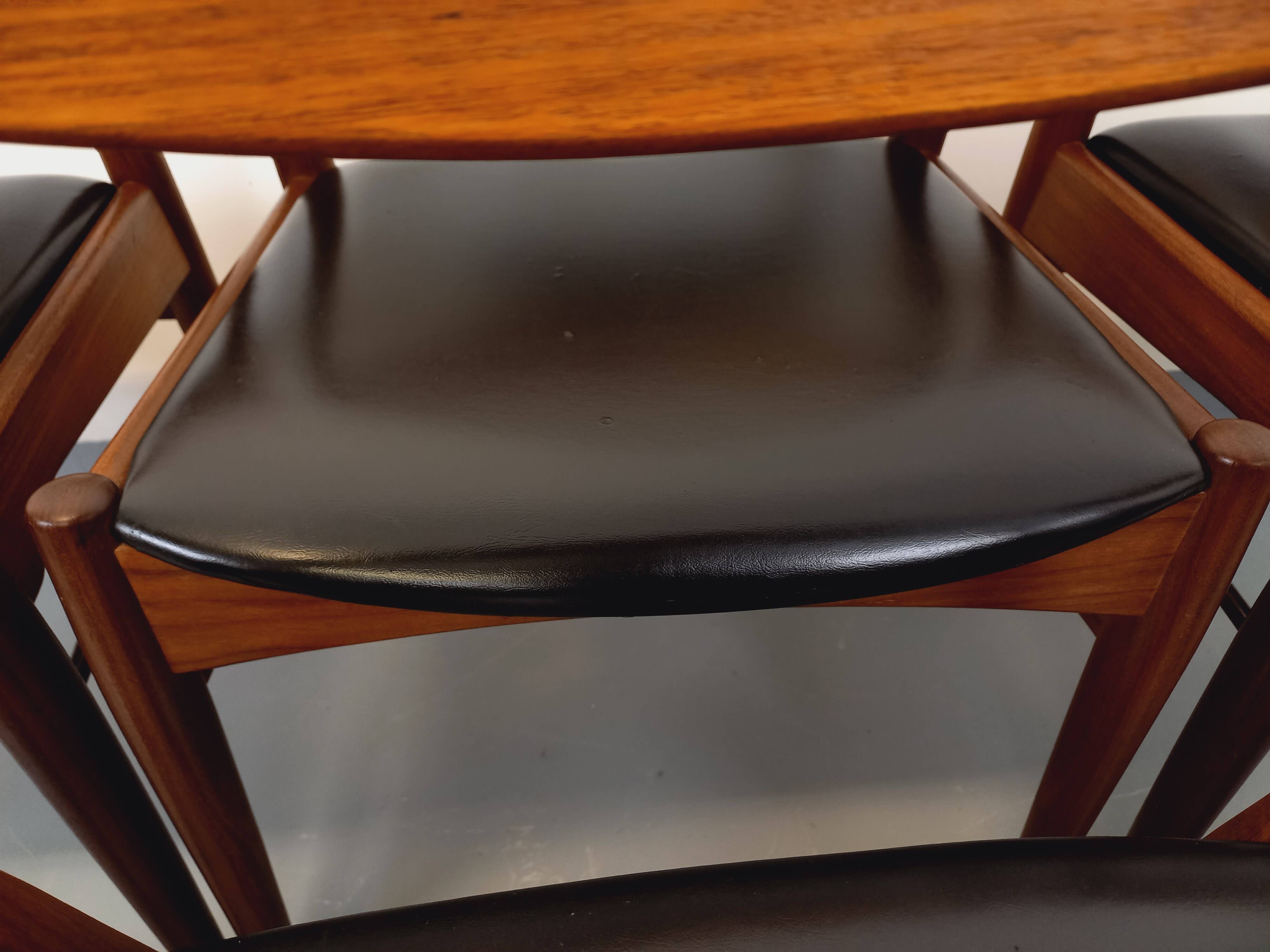 6 vintage Danish Scandinavian chairs by Aerthoj Jensen & Molholm in teak.