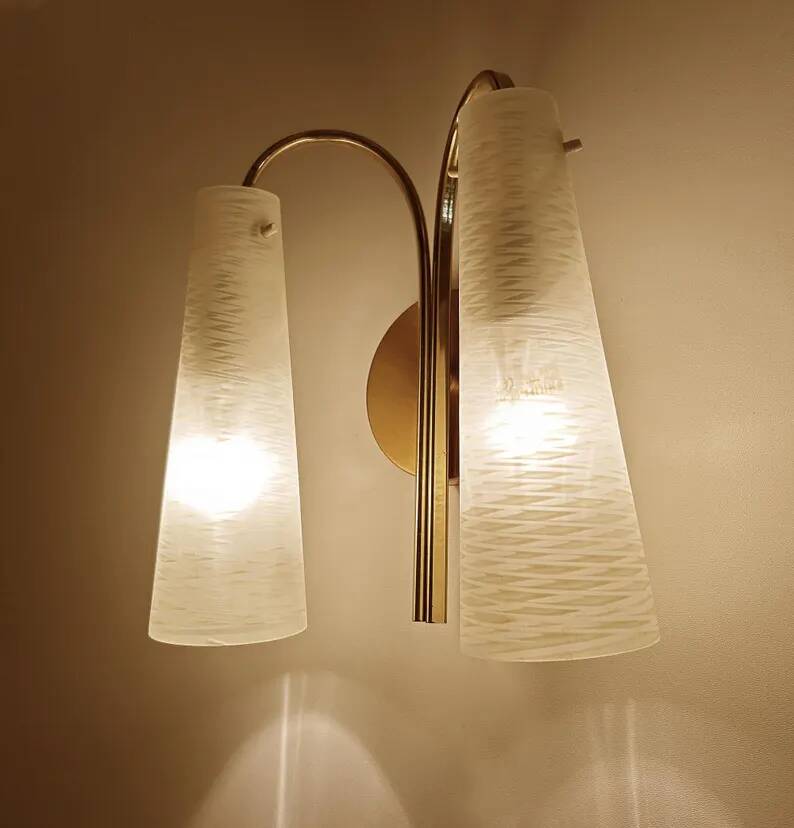 Vintage Italian Glass Sconce, 1960s