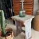 Tabouret en bois bleu vintage