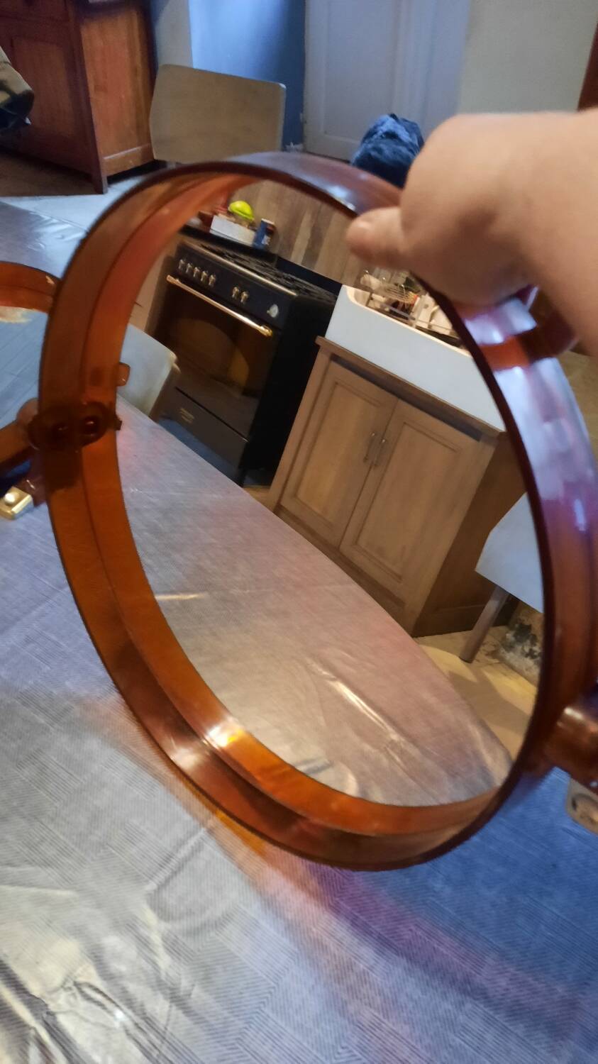Ensemble 2 miroirs et 2 porte manteau année 70