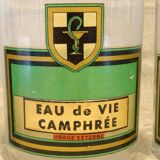 3 old large vials bottles glass laboratory pharmacy old chemistry