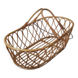 Rattan wicker bamboo basket vintage nacelle handcrafted Scandinavian bohemian boho decoration