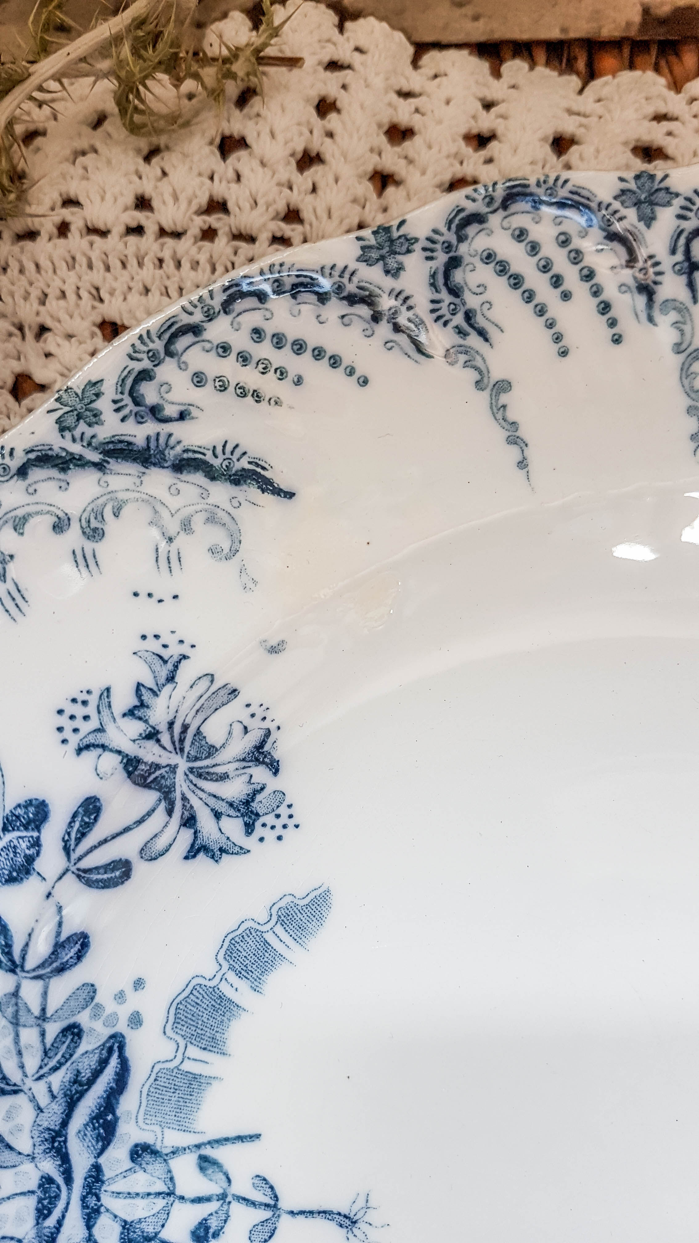 Set of 2 blue flower soup plates "Régence" st Amand and Hamage