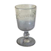 Ancient glass engraved "remembering the party"