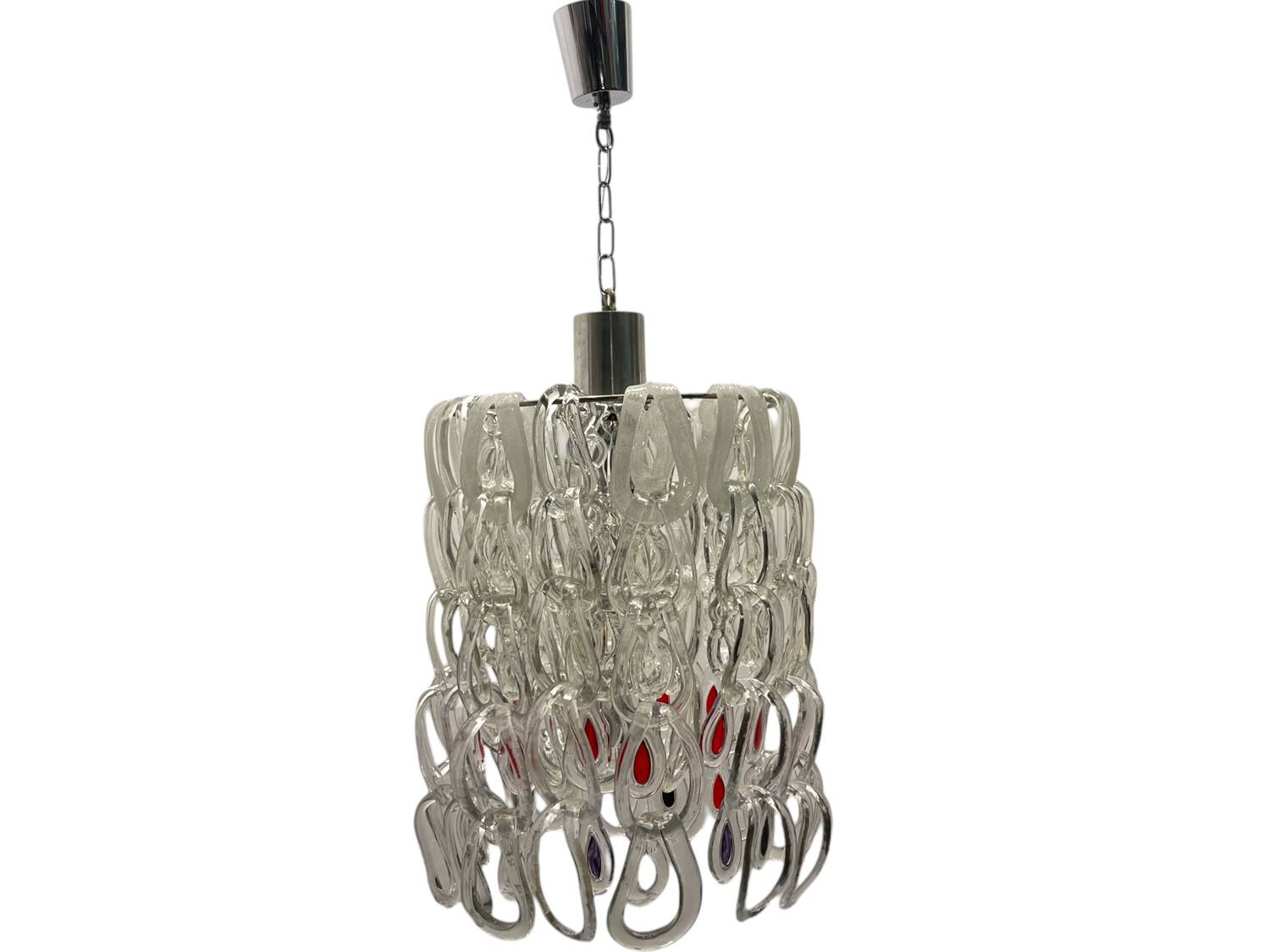 Grand lustre Murano Giogali Link par Mangiarotti Angelo 1970
